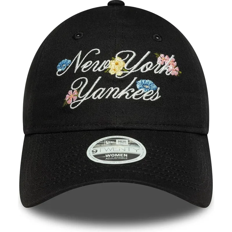 new-era-new-york-yankees-mlb-9forty-floral-script-justerbar-svart-kurvkeps-for-kvinnor