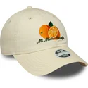 beige-verstellbare-damenkappe-9twenty-phrase-mi-media-naranja-von-new-era