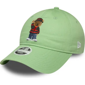 Cappellino curvo verde chiaro regolabile da donna 9TWENTY Bear di AC Milan Serie A di New Era