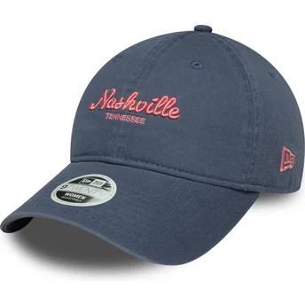 Cappellino curvo blu regolabile da donna 9TWENTY City di Nashville di New Era