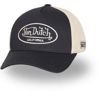 Czapka trucker czarna i beżowa regulowana LOF B31 Von Dutch