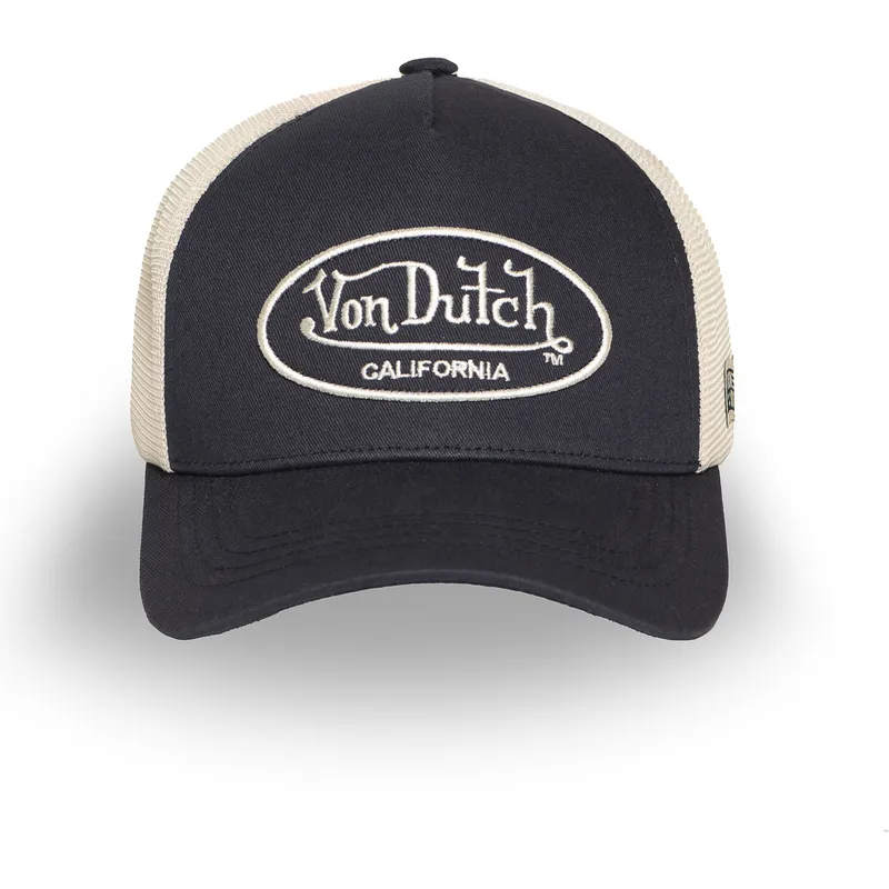 regulowana-czarno-bezowa-czapka-trucker-lof-b31-marki-von-dutch