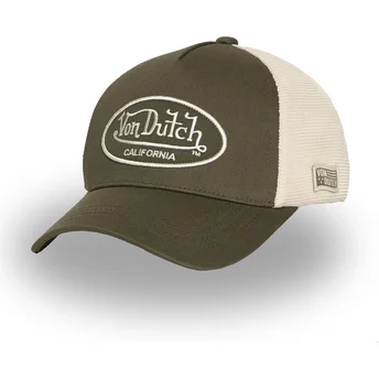 Verstellbare grüne und beige Trucker-Kappe LOF B32 von Von Dutch