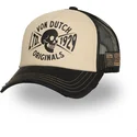 cappellino-trucker-beige-e-nero-crew28-di-von-dutch