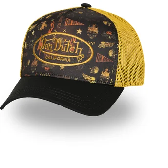 Gorra trucker negra y amarilla SUBL07 de Von Dutch