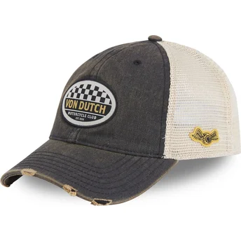 Szara i biała czapka trucker MAC08 od Von Dutch