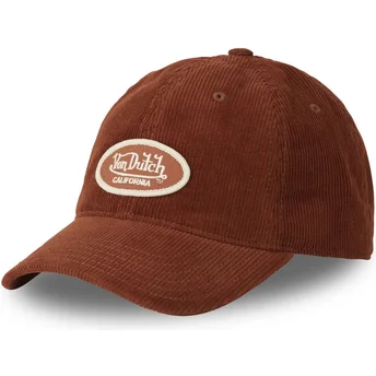 Verstellbare braune gebogene Kappe LOG06 von Von Dutch