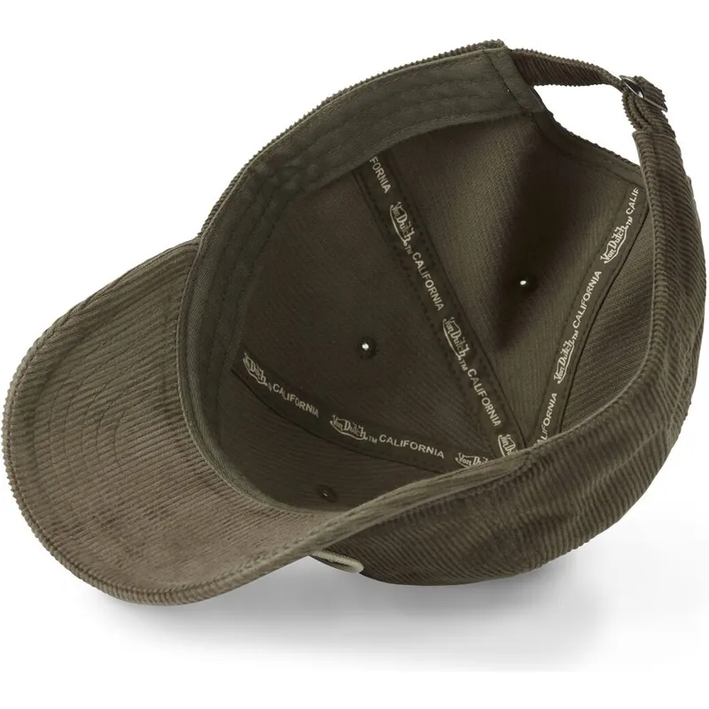 cappello-curvo-verde-cinghia-regolabile-log07-di-von-dutch