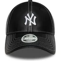 cappellino-nero-regolabile-per-donna-9forty-topstitch-pu-new-york-yankees-mlb-di-new-era