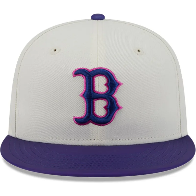 beige-och-lila-justerbar-flat-keps-59fifty-clr-dvlp-boston-red-sox-mlb-fran-new-era