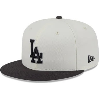 Cappello piatto beige e nero aderente 59FIFTY CLR DVLP dei Los Angeles Dodgers MLB di New Era