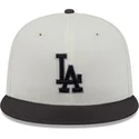 beige-und-schwarze-anliegende-flat-cap-59fifty-clr-dvlp-der-los-angeles-dodgers-mlb-von-new-era