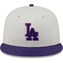 cappello-piatto-beige-e-viola-aderente-59fifty-clr-dvlp-dei-los-angeles-dodgers-mlb-di-new-era