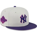berretto-piatto-beige-e-viola-aderente-59fifty-clr-dvlp-dei-new-york-yankees-mlb-di-new-era