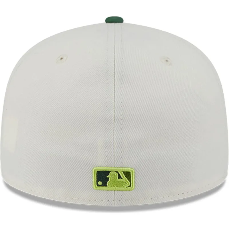 cappello-piatto-beige-e-verde-chiuso-59fifty-clr-dvlp-dei-new-york-yankees-mlb-di-new-era