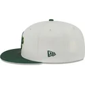 cappello-piatto-beige-e-verde-aderente-59fifty-clr-dvlp-di-oakland-athletics-mlb-di-new-era