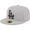 cappello-piatto-grigio-chiuso-59fifty-cracked-dei-los-angeles-dodgers-mlb-di-new-era
