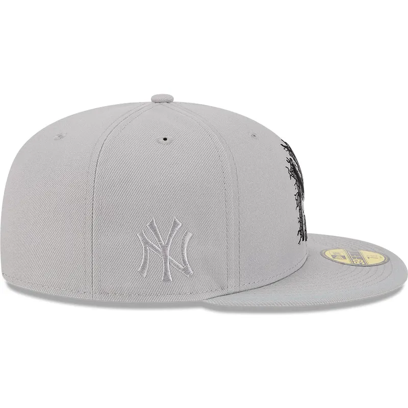 graue-angepasste-59fifty-cracked-flatcap-der-new-york-yankees-mlb-von-new-era