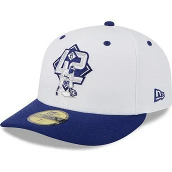 59FIFTY Spieler Jackie Robinson Brooklyn Dodgers MLB New Era weiße und blaue gebogene Kappe