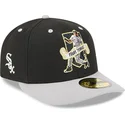 cappellino-curvo-nero-e-grigio-aderente-59fifty-player-frank-thomas-dei-chicago-white-sox-mlb-di-new-era