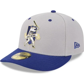 Cappellino curvo grigio e blu regolabile 59FIFTY Player Shohei Ohtani dei Los Angeles Dodgers MLB di New Era