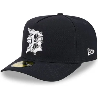 Granatowa, zakrzywiona, dopasowana czapka 59FIFTY A Frame Wired Detroit Tigers MLB od New Era.