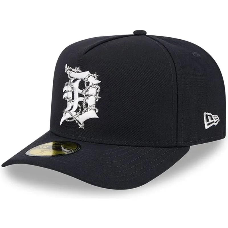 cappellino-curvo-blu-marino-chiuso-59fifty-a-frame-wired-di-detroit-tigers-mlb-di-new-era