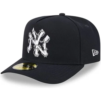 Cappello curvo blu navy regolabile 59FIFTY A Frame Wired dei New York Yankees MLB di New Era