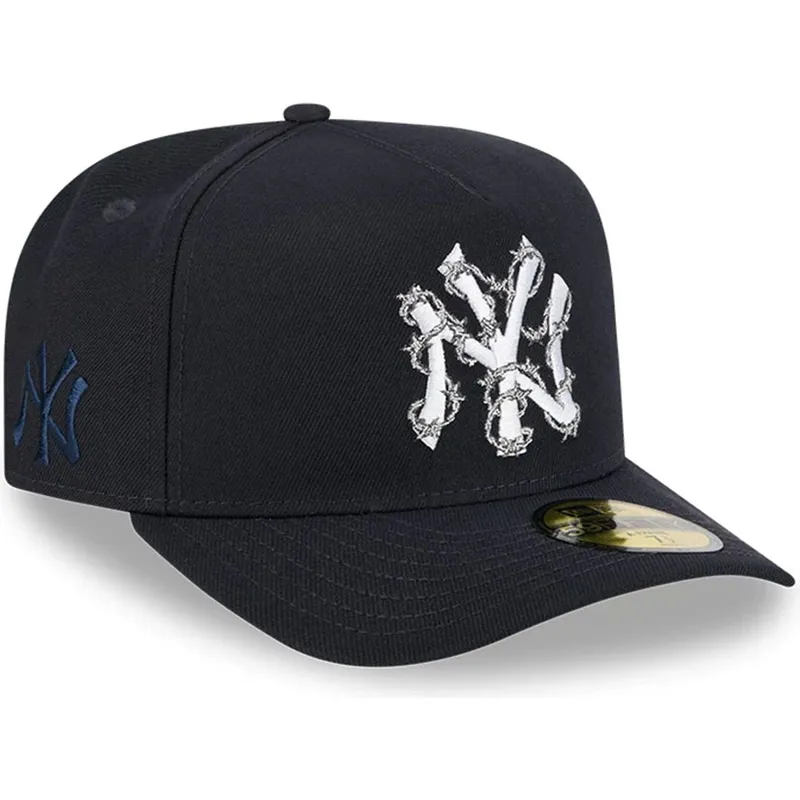cappellino-curvo-blu-navy-chiuso-59fifty-a-frame-wired-dei-new-york-yankees-mlb-di-new-era