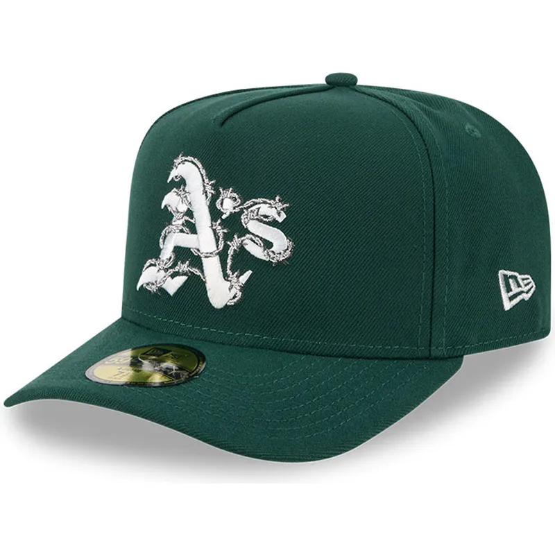 grune-gebogene-kappe-59fifty-a-frame-wired-der-oakland-athletics-mlb-von-new-era