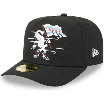 59FIFTY A Frame Cartoon Chicago White Sox MLB New Era Schwarze Gebogene Fitted Cap