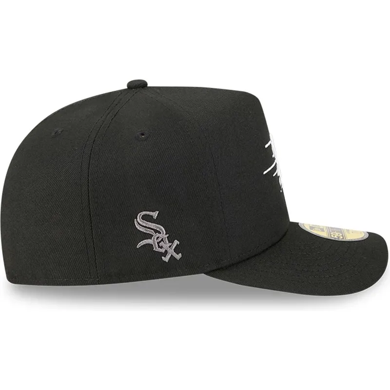 cappellino-curvo-nero-chiuso-59fifty-a-frame-cartoon-dei-chicago-white-sox-mlb-di-new-era