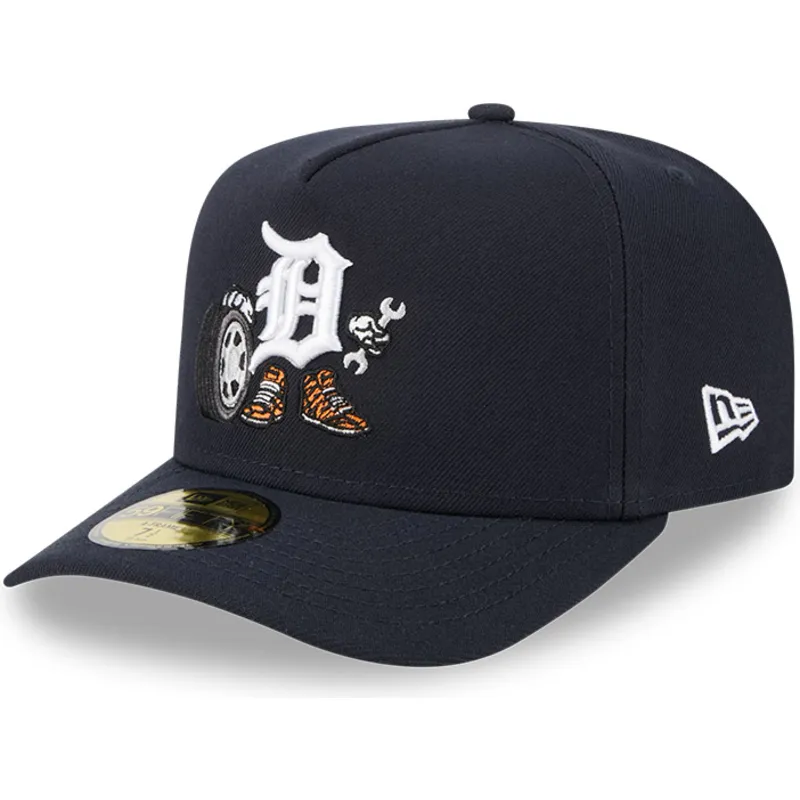cappellino-curvo-blu-marino-chiuso-59fifty-a-frame-cartoon-di-detroit-tigers-mlb-di-new-era