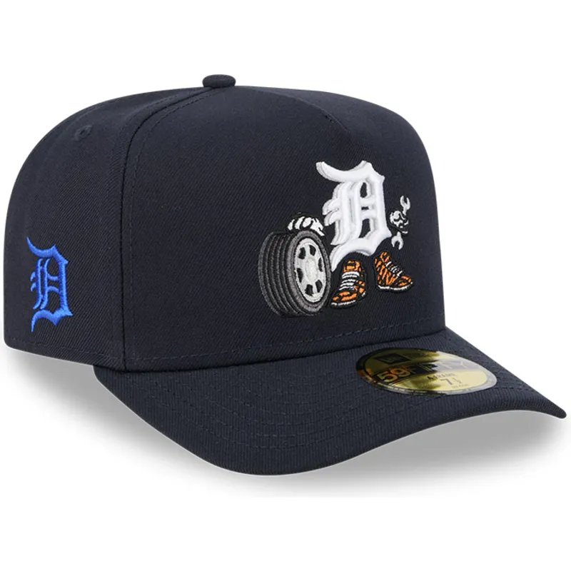 cappellino-curvo-blu-marino-chiuso-59fifty-a-frame-cartoon-di-detroit-tigers-mlb-di-new-era