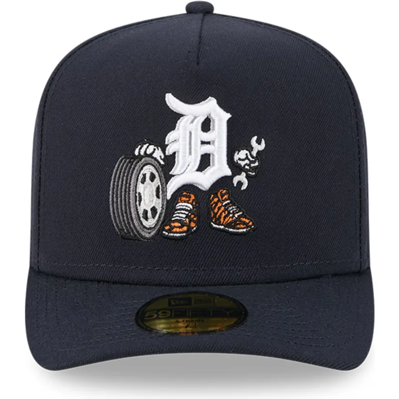 cappellino-curvo-blu-marino-chiuso-59fifty-a-frame-cartoon-di-detroit-tigers-mlb-di-new-era