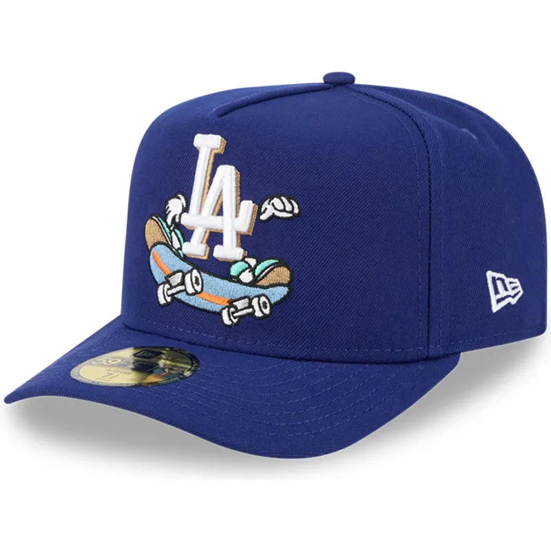 cappellino-curvo-blu-chiuso-59fifty-a-frame-cartoon-dei-los-angeles-dodgers-mlb-di-new-era