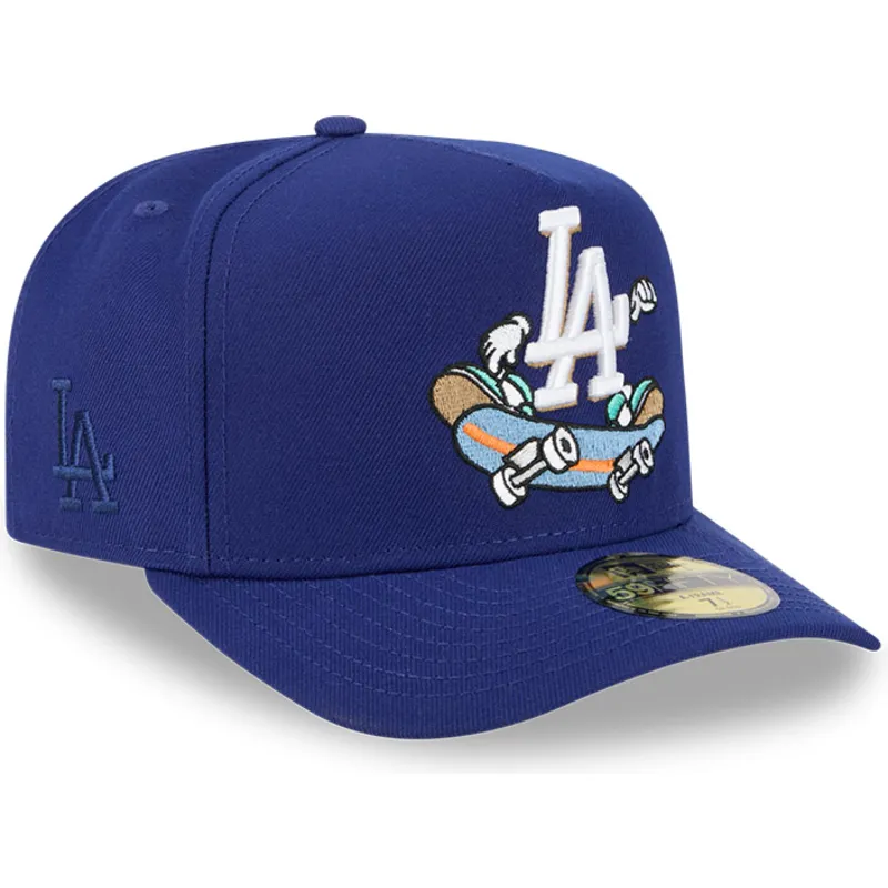 cappellino-curvo-blu-chiuso-59fifty-a-frame-cartoon-dei-los-angeles-dodgers-mlb-di-new-era