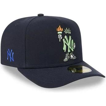 Casquette courbée bleue marine ajustée 59FIFTY A Frame Cartoon New York Yankees MLB New Era