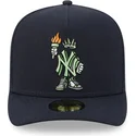 cappellino-curvo-blu-navy-regolabile-59fifty-a-frame-cartoon-dei-new-york-yankees-mlb-di-new-era