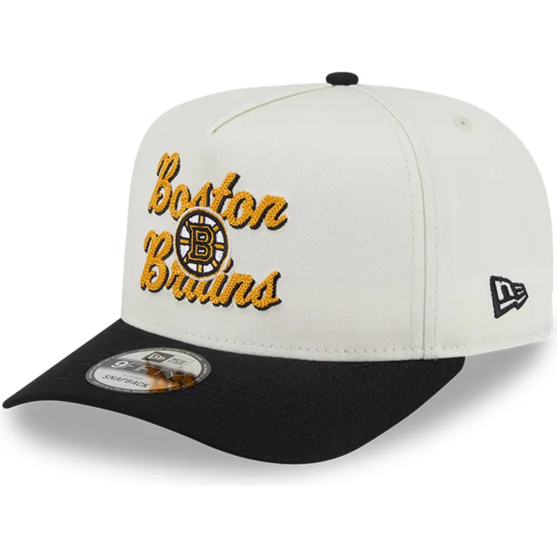 beige-og-sort-buet-kasket-snapback-9fifty-a-frame-chainstitch-fra-boston-bruins-nhl-fra-new-era