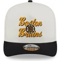bezowo-czarna-zakrzywiona-czapka-snapback-9fifty-a-frame-chainstitch-boston-bruins-nhl-new-era
