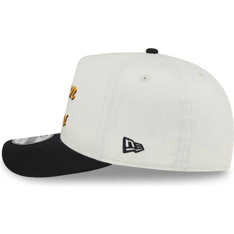 cappellino-visiera-curva-beige-e-nero-snapback-9fifty-a-frame-chainstitch-di-boston-bruins-nhl-di-new-era