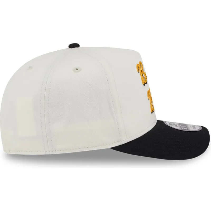 beige-und-schwarze-gebogene-snapback-kappe-9fifty-a-frame-chainstitch-der-boston-bruins-nhl-von-new-era