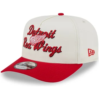 Casquette courbée beige et rouge snapback 9FIFTY A Frame Chainstitch Detroit Red Wings NHL New Era