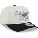 cappellino-curvo-beige-e-nero-snapback-9fifty-a-frame-chainstitch-dei-los-angeles-kings-nhl-di-new-era