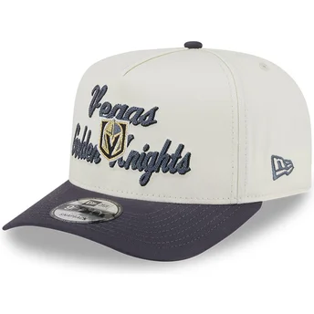 Beige und graue Snapback-Kappe mit gebogenem Schirm 9FIFTY A Frame Chainstitch der Vegas Golden Knights NHL von New Era