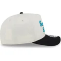 cappellino-visiera-curva-beige-e-nero-snapback-9fifty-a-frame-chainstitch-di-san-jose-sharks-nhl-di-new-era