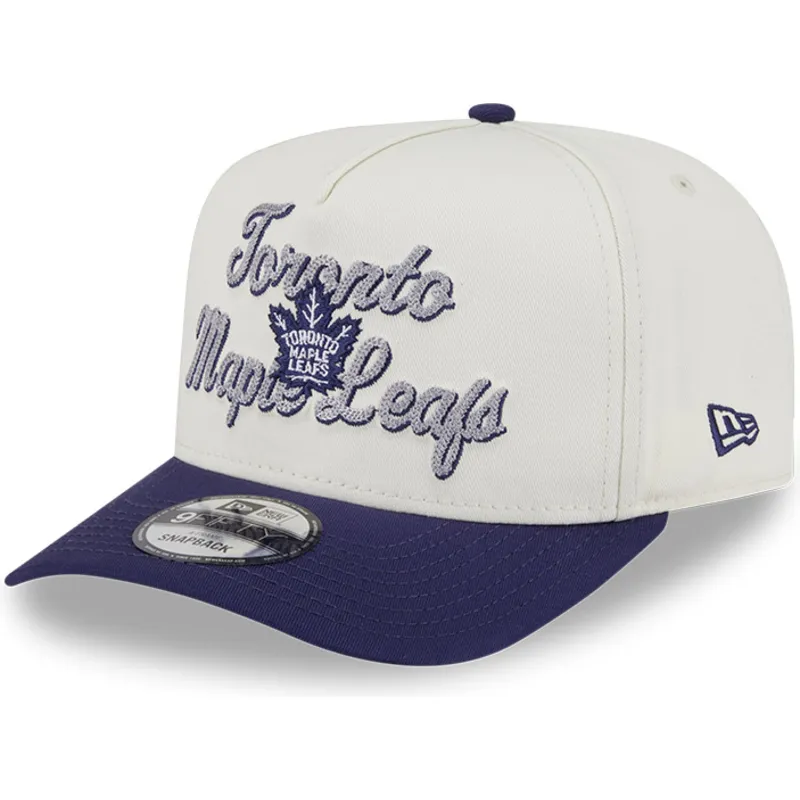 cappellino-curvo-beige-e-viola-snapback-9fifty-a-frame-chainstitch-di-toronto-maple-leafs-nhl-di-new-era