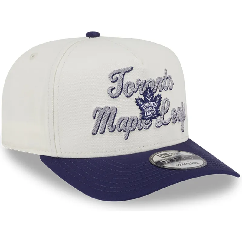 cappellino-curvo-beige-e-viola-snapback-9fifty-a-frame-chainstitch-di-toronto-maple-leafs-nhl-di-new-era