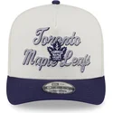 casquette-courbee-beige-et-violette-snapback-9fifty-a-frame-chainstitch-toronto-maple-leafs-nhl-new-era